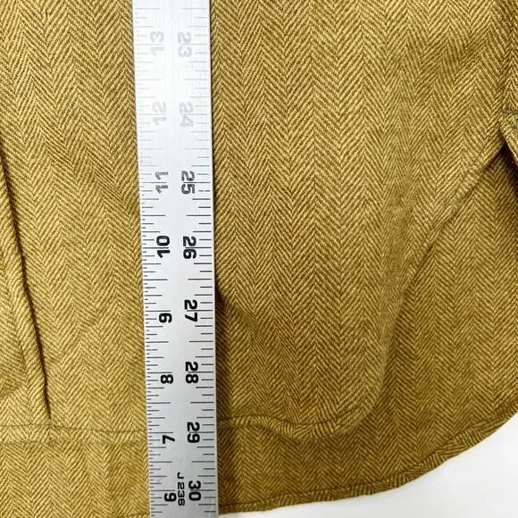 Vintage 1960s Pendleton Wool Button Down Shirt Mustard Brown Mens M - Picture 6 of 9